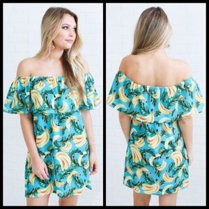 💕SHOW ME YOUR MUMU💕 Banana Off Shoulder Dress